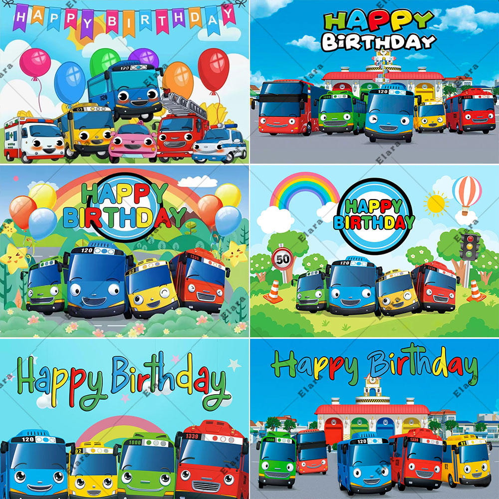 Kids Education Background - Cartoon Anime The Little Bus Kids