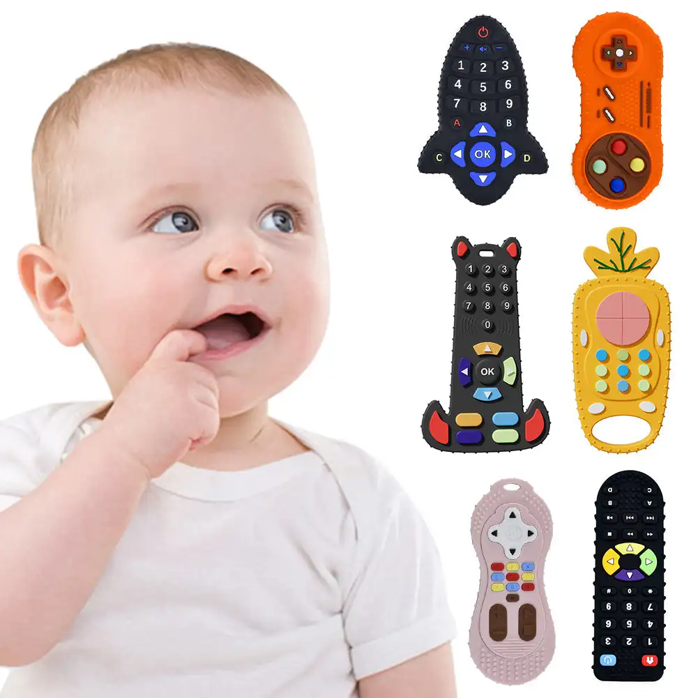 Kids Nature Education - Baby Silicone Teether Toys Remote Control
