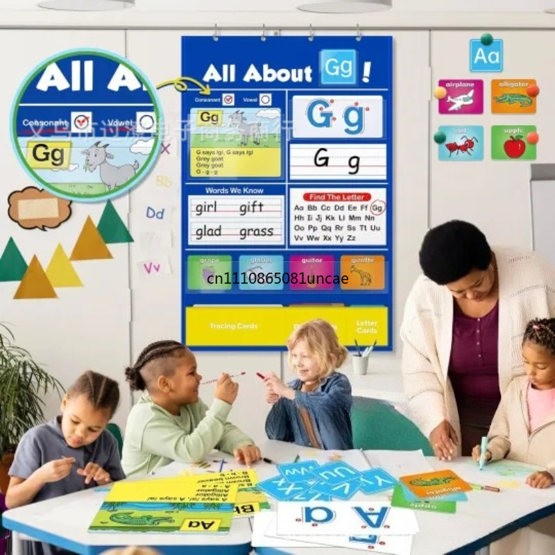 Kids Education Charts - Creative Alphabet Learning Pocket Chart Kids