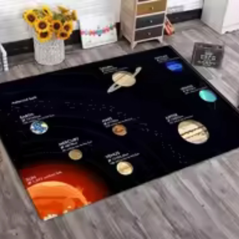 Kids Education Background - Black Background Solar System Planet Label
