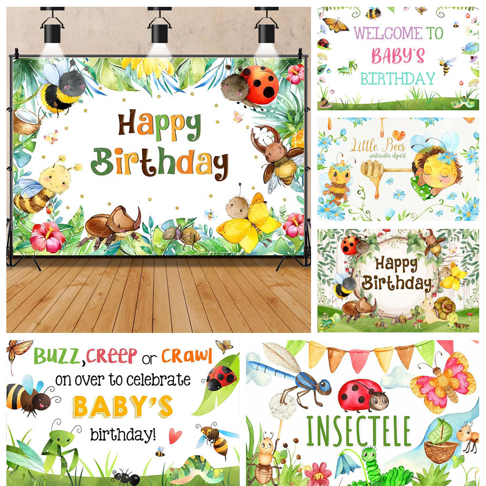 Kids Education Background - Cartoon Insect Party Early Education Ladybug