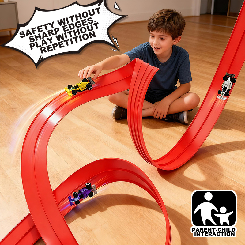 Kids Educational Resources - Free-assembly track car | Flexible soft
