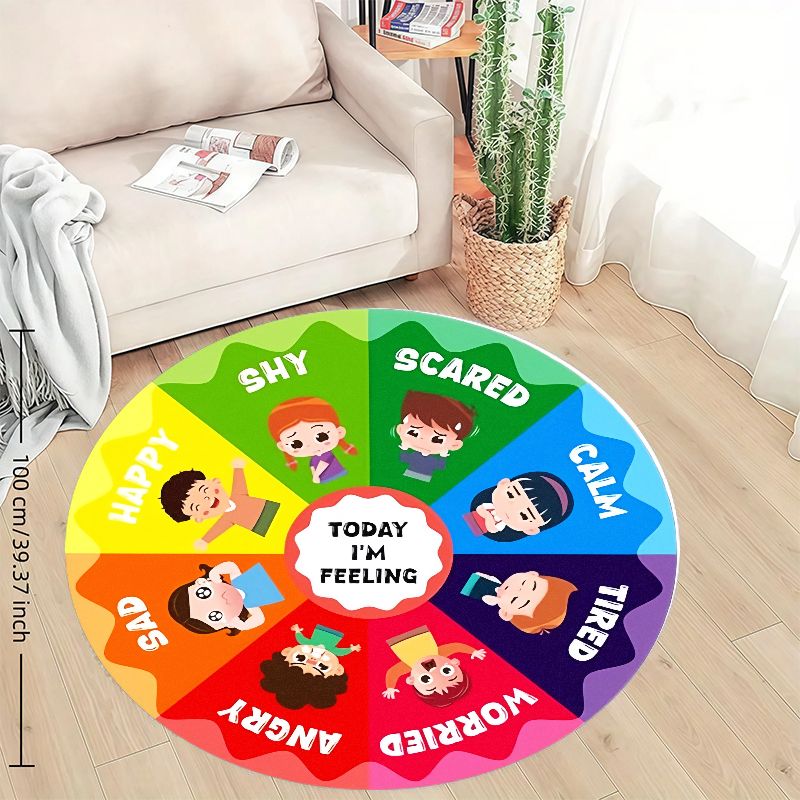 Emotion Wheel Kids Round Rug F - Kids Education Charts ulasan dan harga