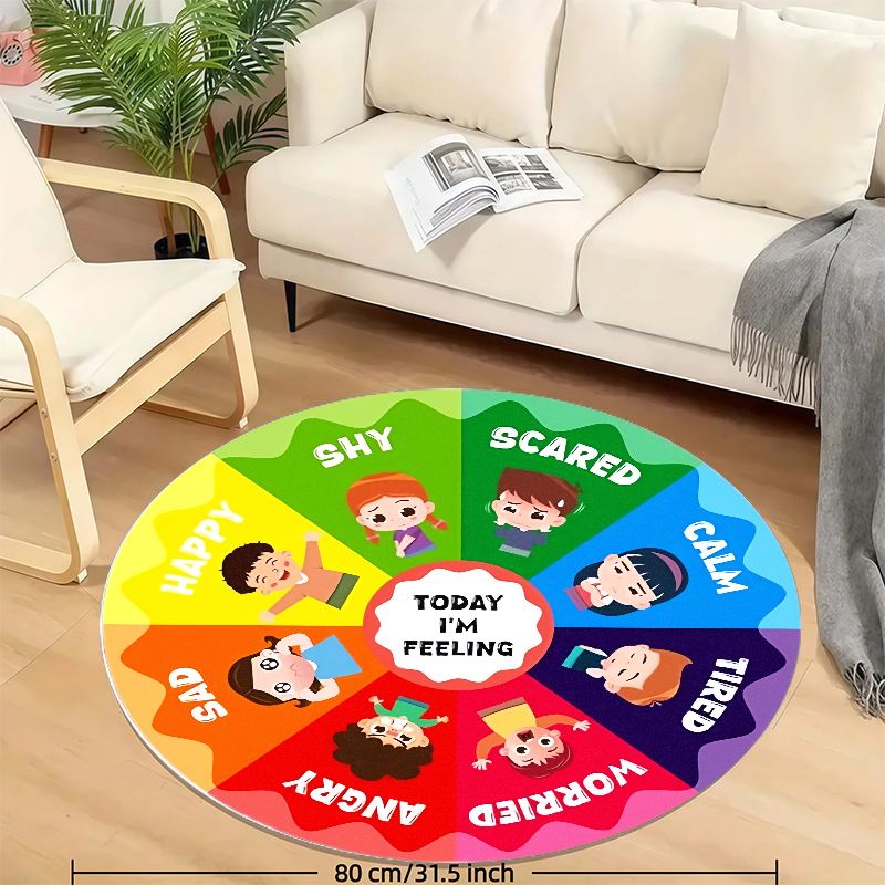 Emotion Wheel Kids Round Rug F - Kids Education Charts ulasan dan harga