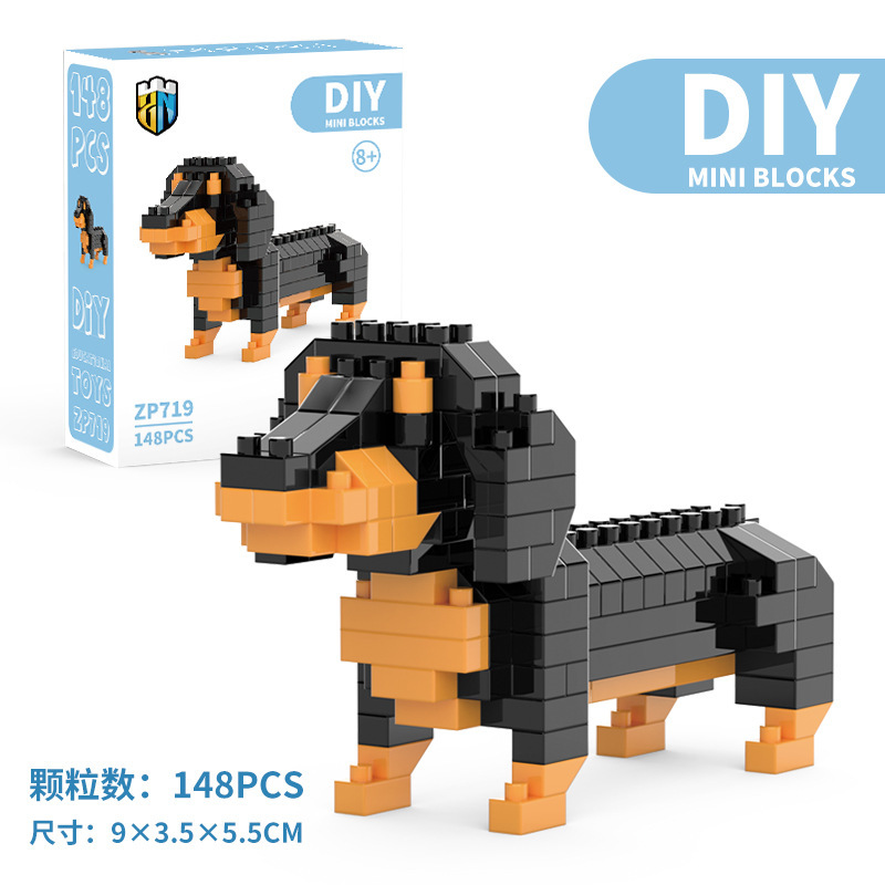 Mini Dachshund Dog Building Bl - Kids Education Design ulasan dan harga