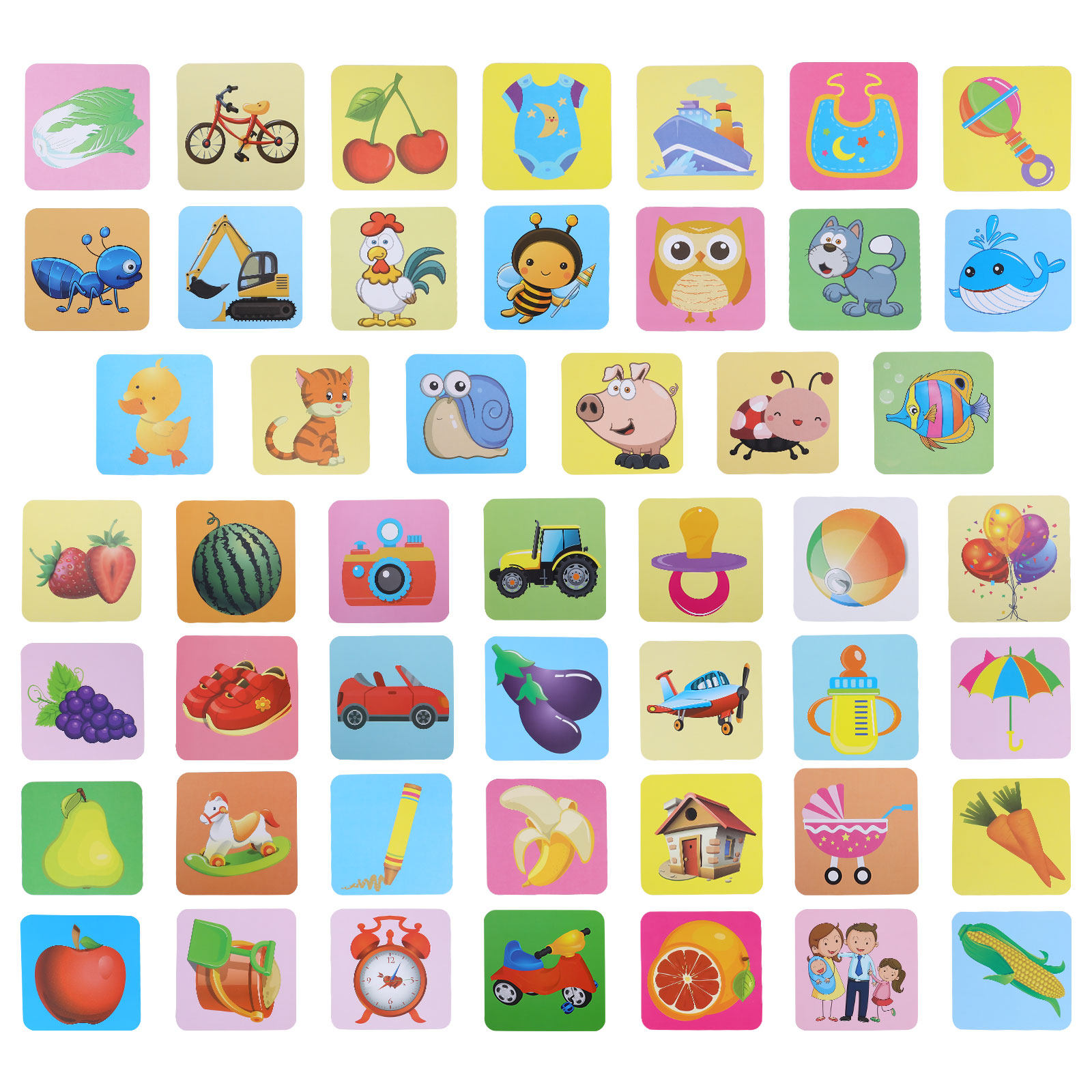 Visual Stimulus Cards Color Re - Kids Education Design ulasan dan harga