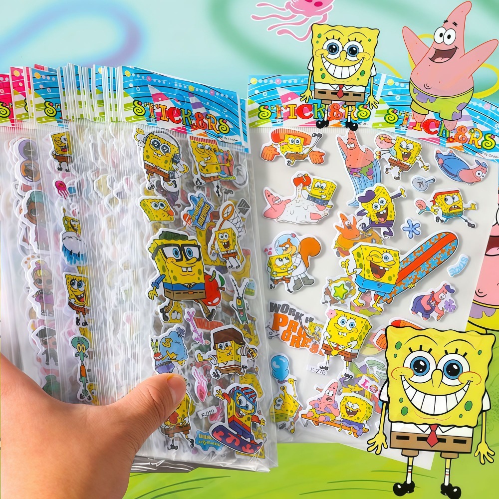 12-Pack SpongeBob 3D Stickers  - Kids First Education ulasan dan harga