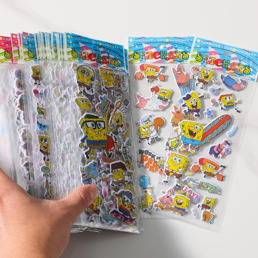 12-Pack SpongeBob 3D Stickers  - Kids First Education ulasan dan harga