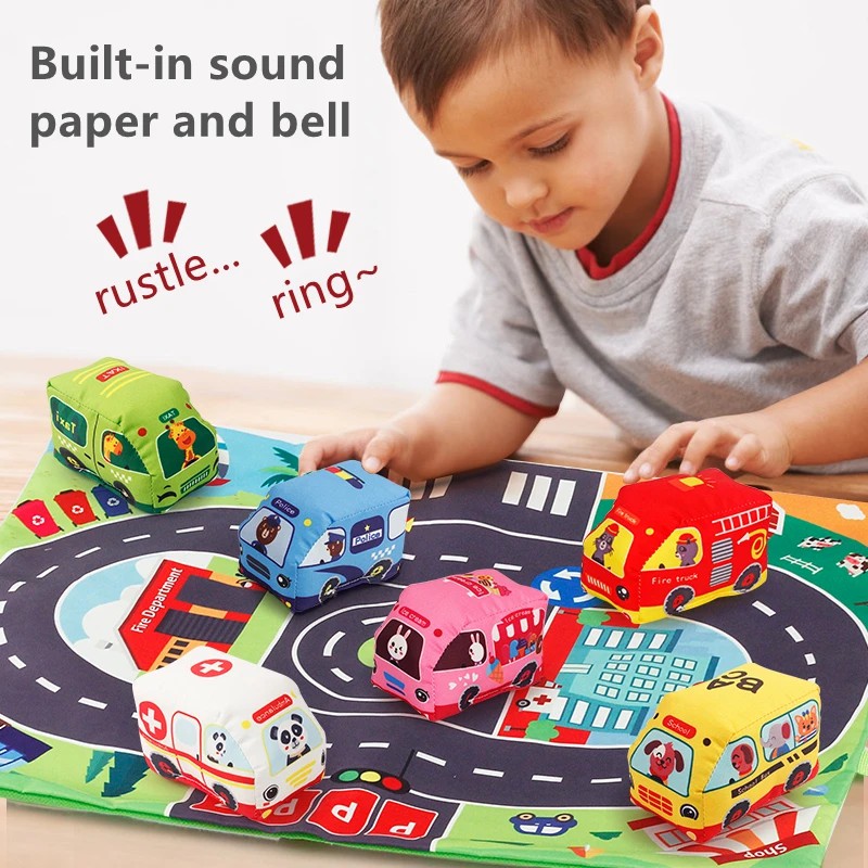 Soft Car Toy Set with Play Mat - Kids Education Product ulasan dan harga