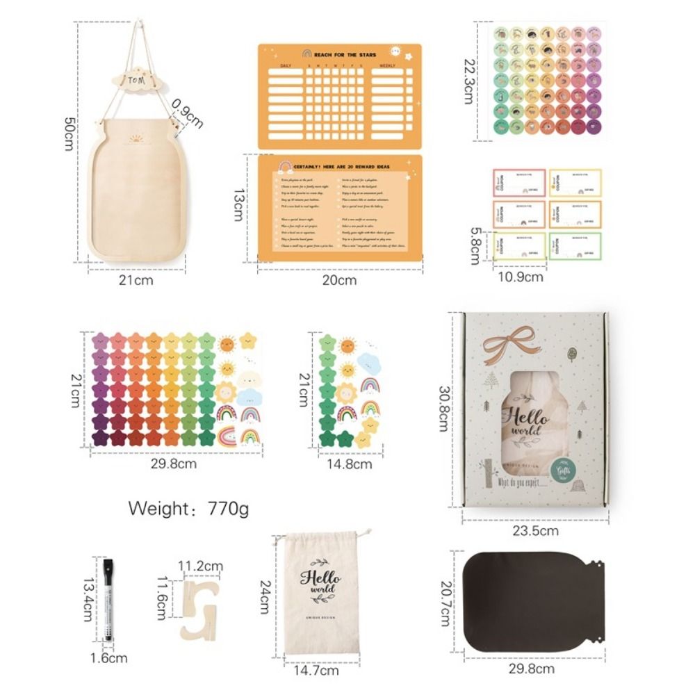 With Star Or Donuts Wooden Rew - Kids Education Charts ulasan dan harga