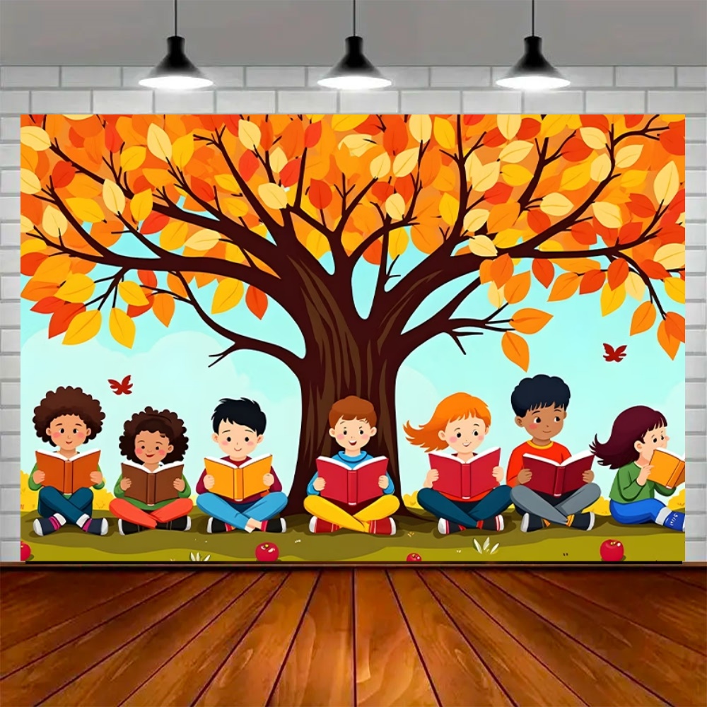 World Autumn Reading Day Party - Kids Education Background ulasan dan harga