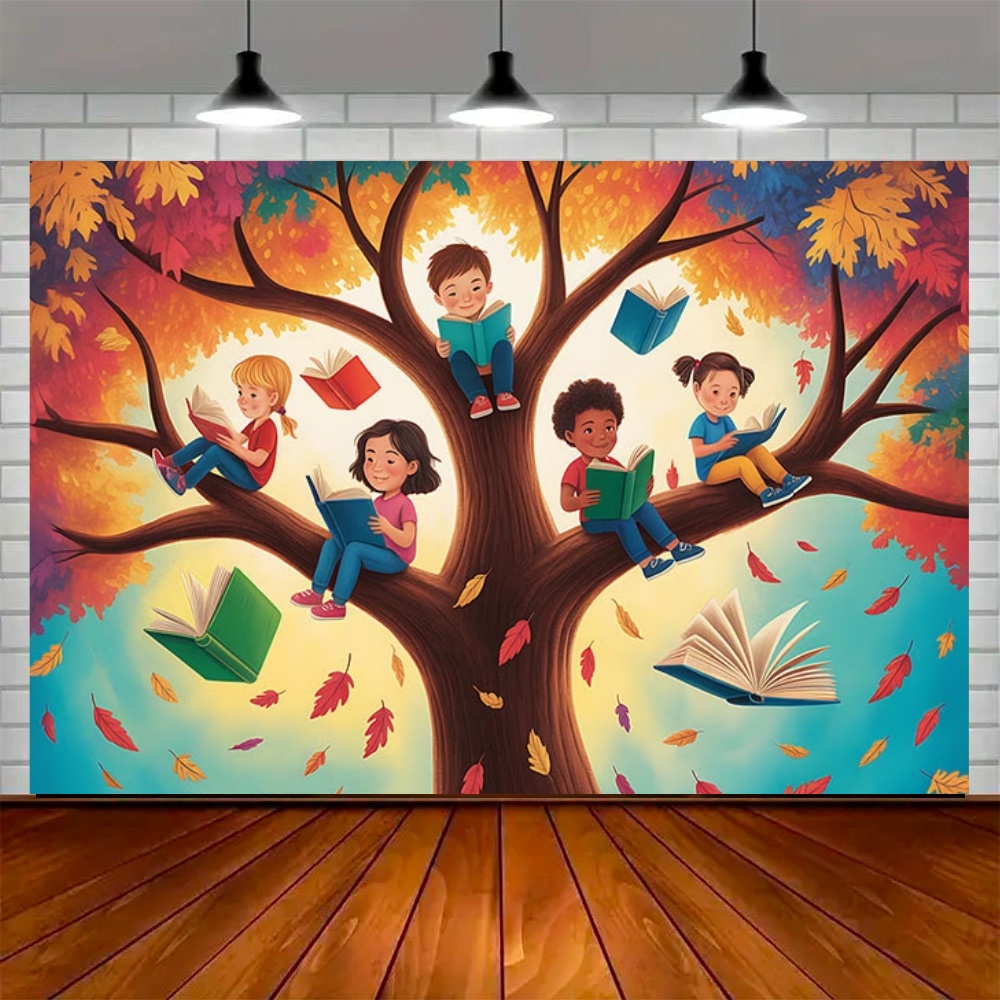 World Autumn Reading Day Party - Kids Education Background ulasan dan harga
