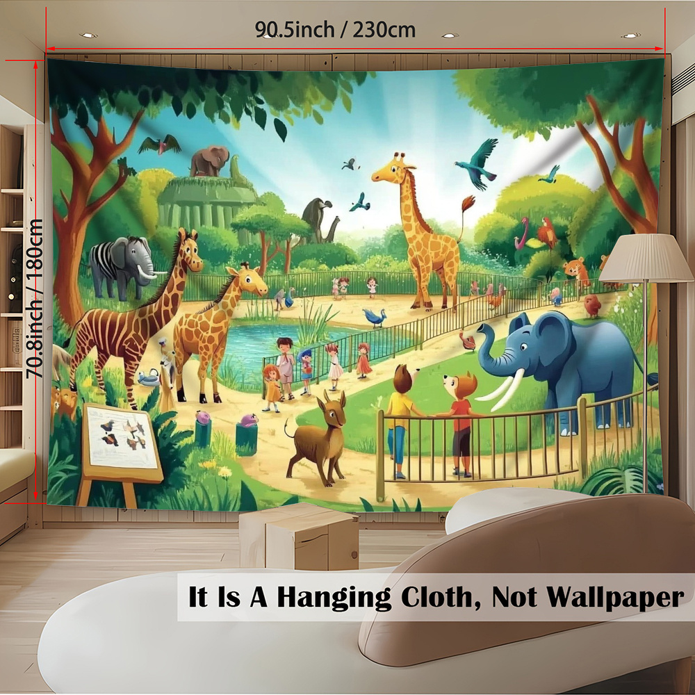 1pc Cartoon Zoo Animals Giraff - Kids Education Background ulasan dan harga