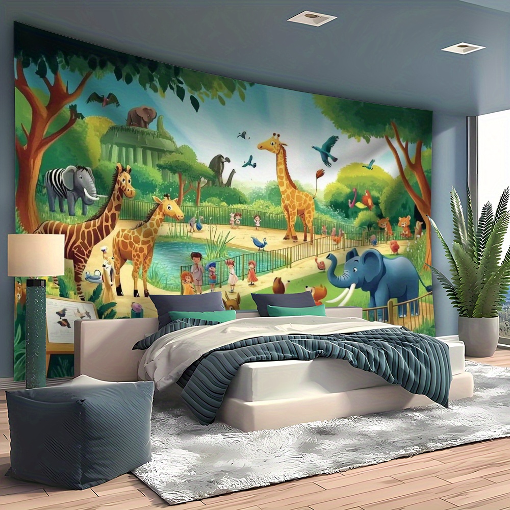 1pc Cartoon Zoo Animals Giraff - Kids Education Background ulasan dan harga